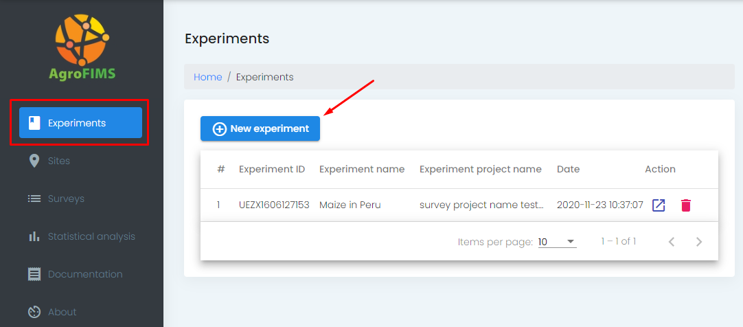 Create a new experiment